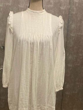 Free People White Pintuck Mini Dress XS